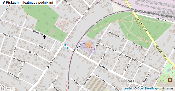 V Pískách - mapa podnikání