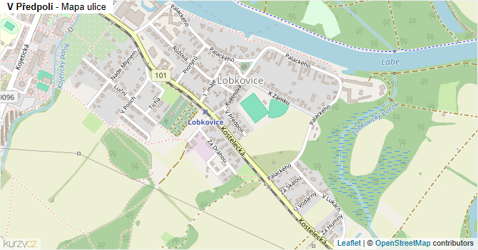 V Předpolí - mapa ulice