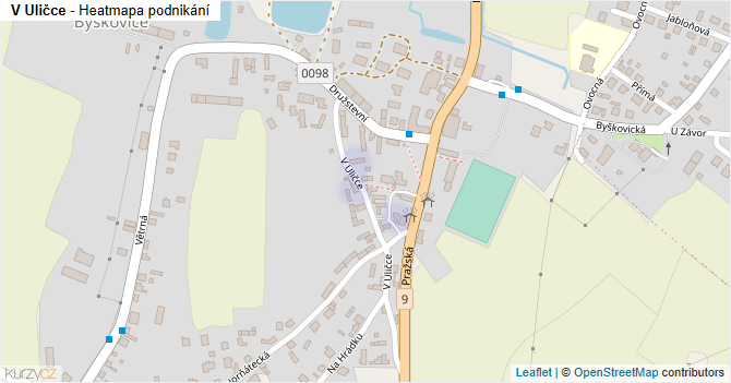 V Uličce - mapa podnikání