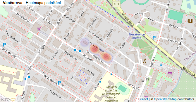 Vančurova - mapa podnikání