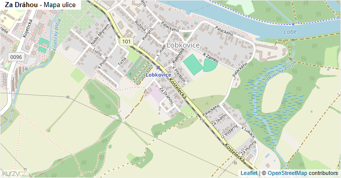 Za Dráhou - mapa ulice