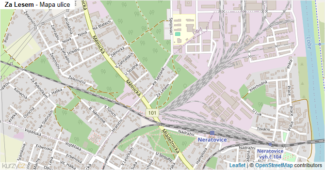 Za Lesem - mapa ulice