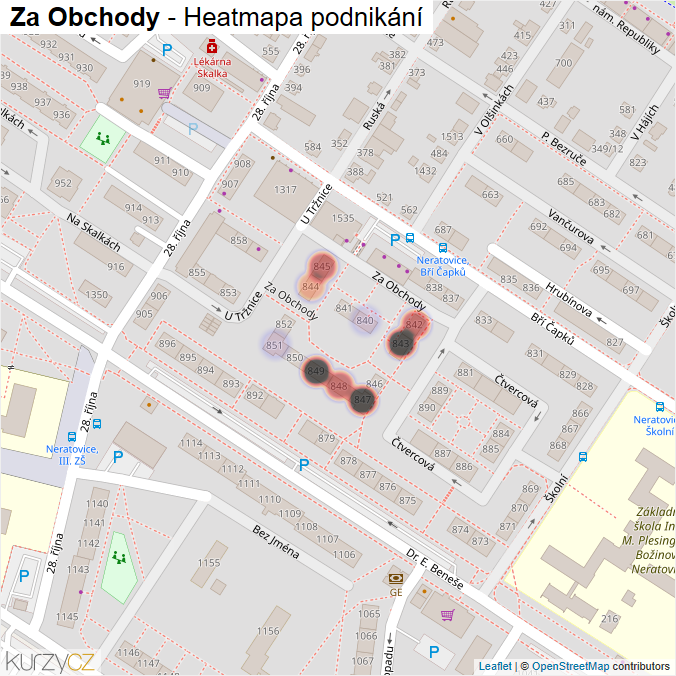 Mapa Za Obchody - Firmy v ulici.