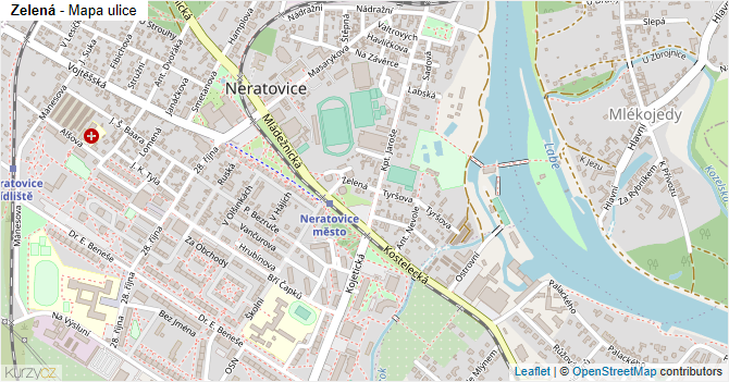 Zelená - mapa ulice