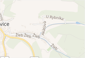Akátová v obci Neslovice - mapa ulice