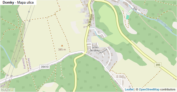 Domky - mapa ulice