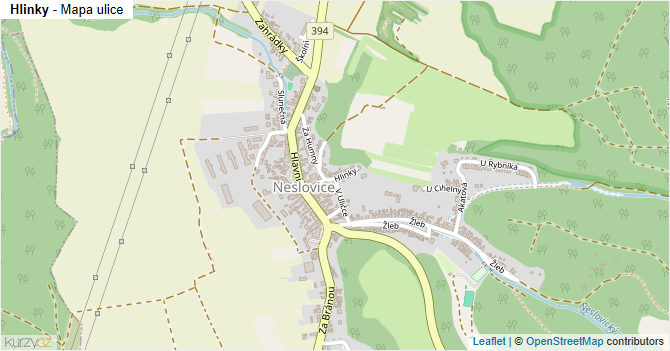 Hlinky - mapa ulice