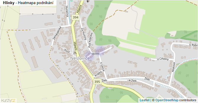 Hlinky - mapa podnikání
