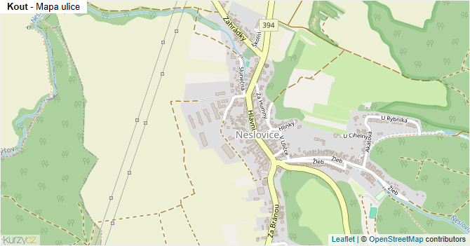 Kout - mapa ulice