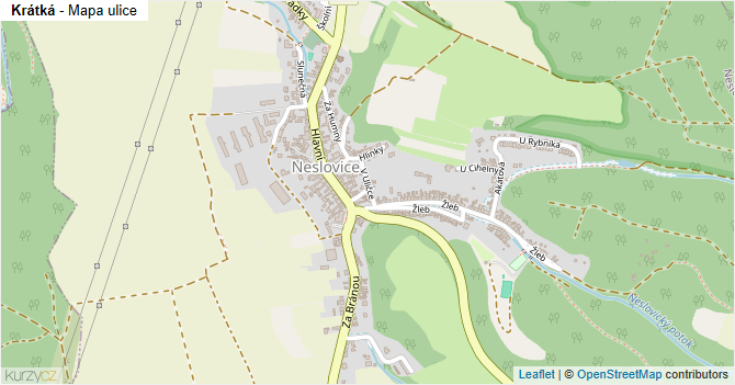 Krátká - mapa ulice