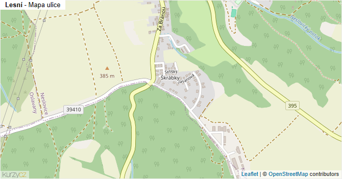 Lesní - mapa ulice