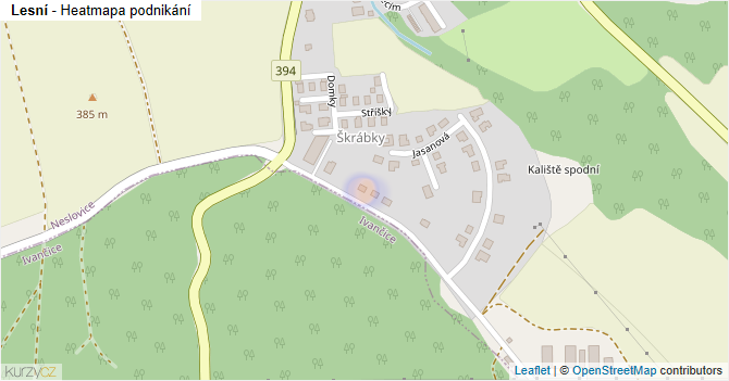 Lesní - mapa podnikání