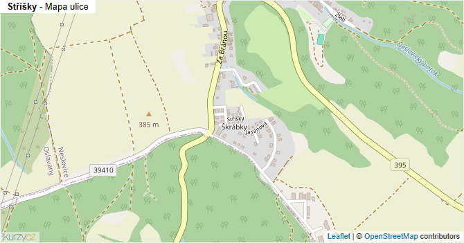 Stříšky - mapa ulice