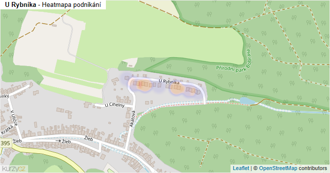 U Rybníka - mapa podnikání