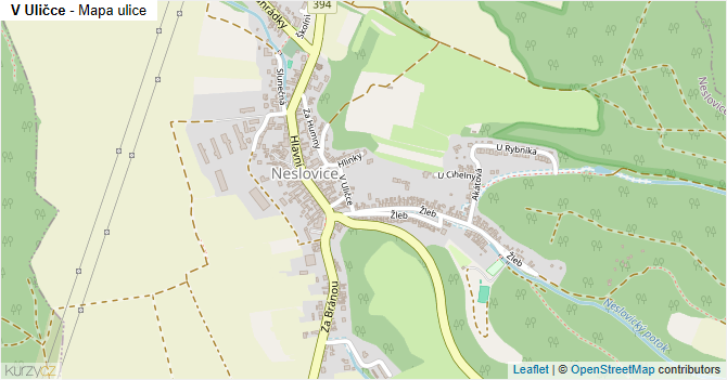 V Uličce - mapa ulice