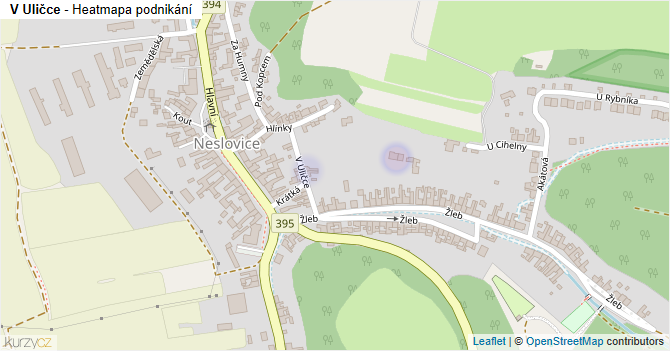 V Uličce - mapa podnikání