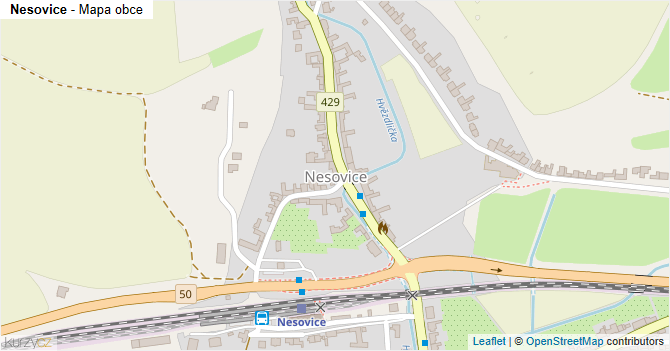 Nesovice - mapa obce