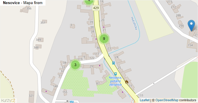 Nesovice - mapa firem