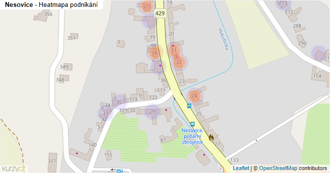 Nesovice - mapa podnikání