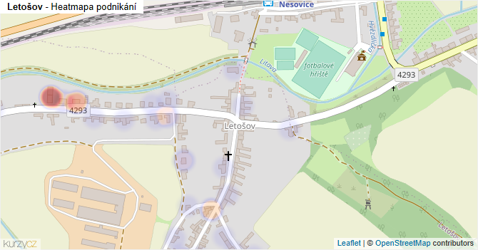 Letošov - mapa podnikání
