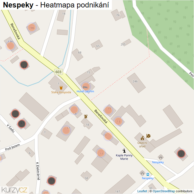 Mapa Nespeky - Firmy v obci.