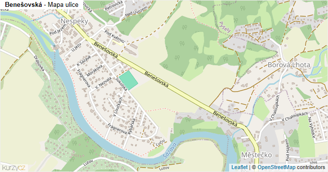 Benešovská - mapa ulice