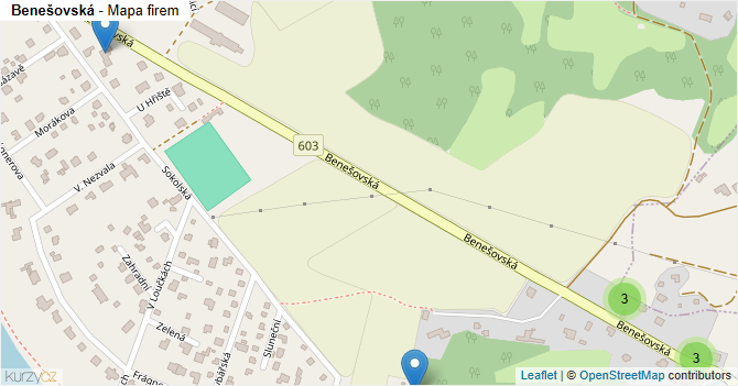 Benešovská - mapa firem