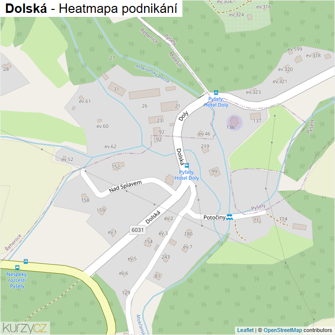 Mapa Dolská - Firmy v ulici.