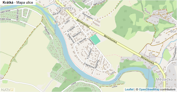 Krátká - mapa ulice