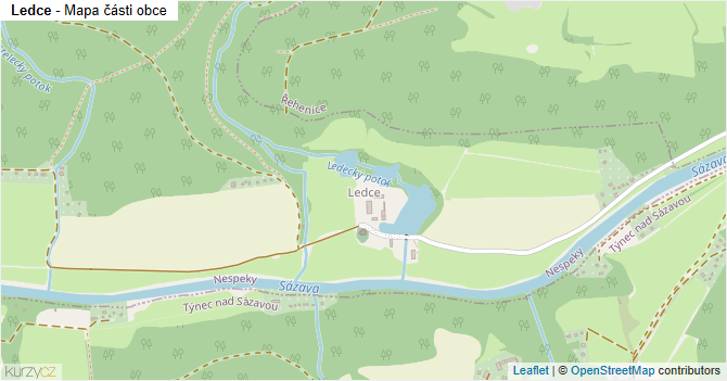 Ledce - mapa části obce