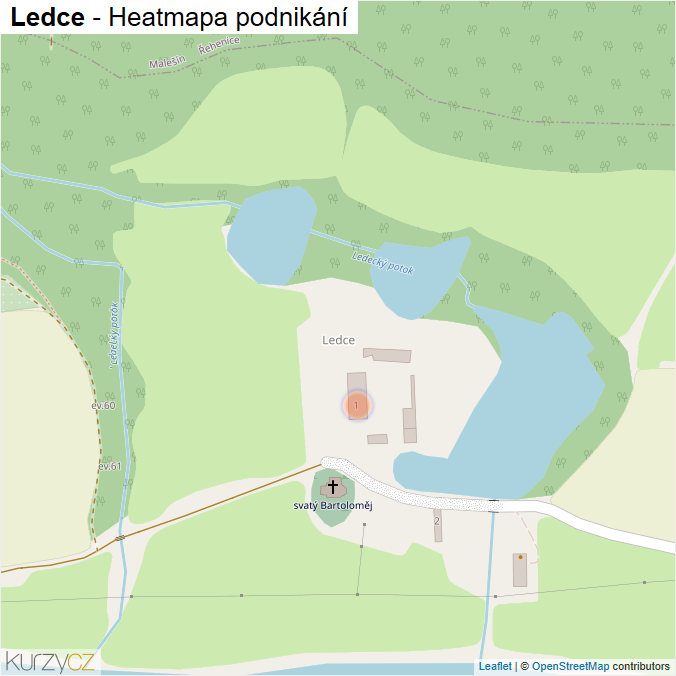 Mapa Ledce - Firmy v části obce.