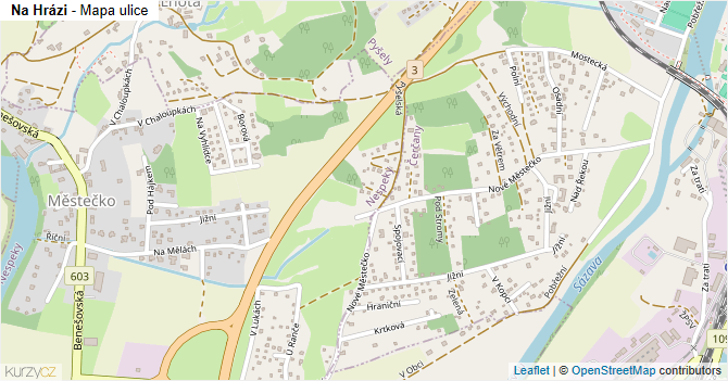 Na Hrázi - mapa ulice