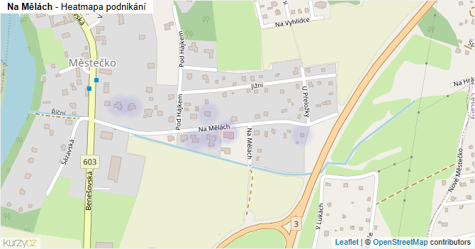 Na Mělách - mapa podnikání