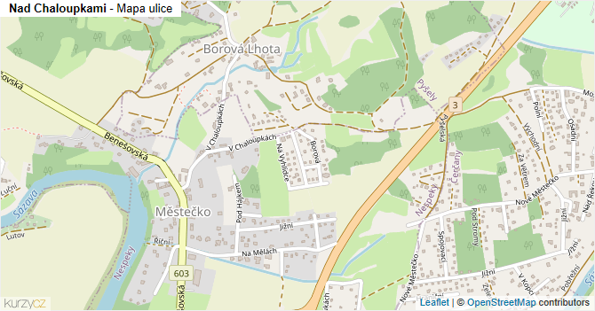 Nad Chaloupkami - mapa ulice