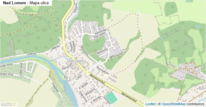 Nad Lomem - mapa ulice