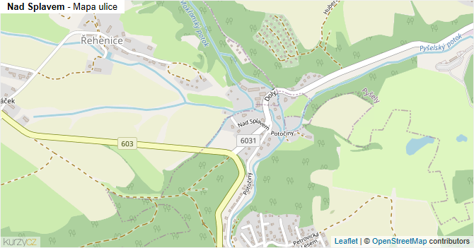 Nad Splavem - mapa ulice
