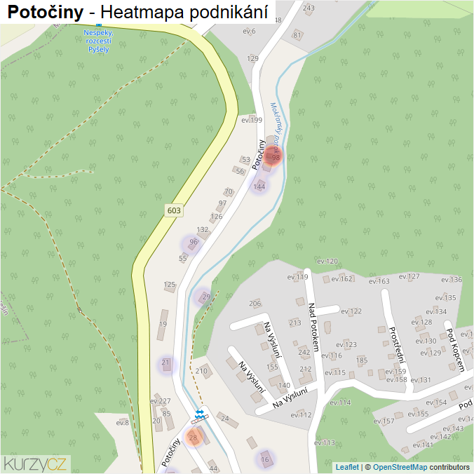 Mapa Potočiny - Firmy v ulici.