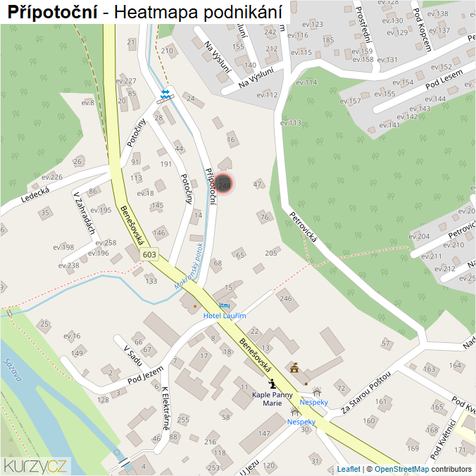 Mapa Přípotoční - Firmy v ulici.