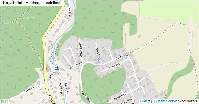 Prostřední - mapa podnikání