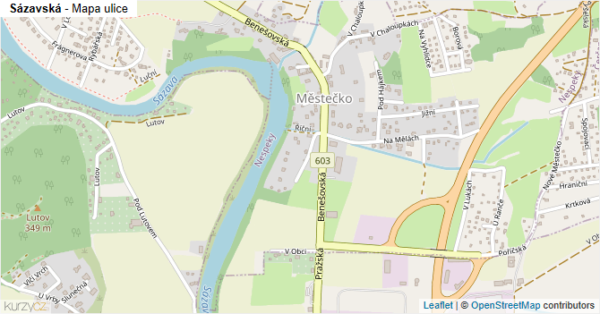 Sázavská - mapa ulice