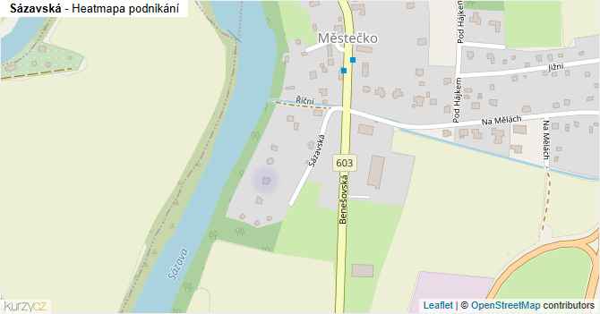 Sázavská - mapa podnikání