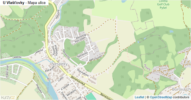U Vlašťovky - mapa ulice