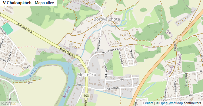 V Chaloupkách - mapa ulice