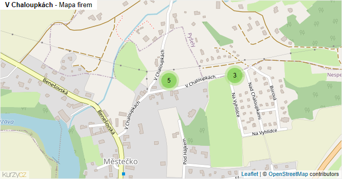 V Chaloupkách - mapa firem