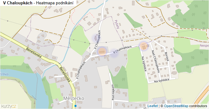 V Chaloupkách - mapa podnikání