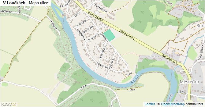 V Loučkách - mapa ulice