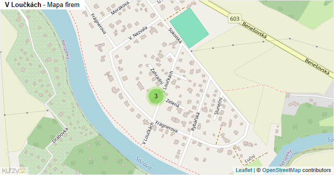 V Loučkách - mapa firem