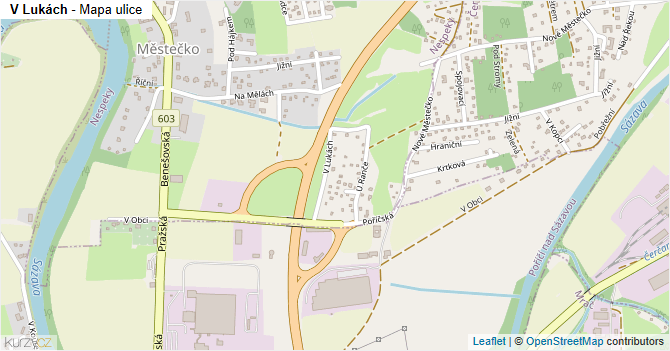 V Lukách - mapa ulice