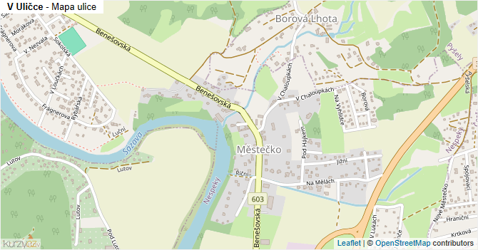 V Uličce - mapa ulice