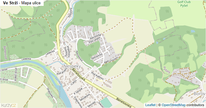 Ve Strži - mapa ulice